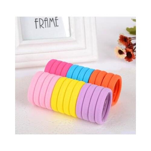 24Pcs/Box Women Girls Colors Soft Scrunchies Elastic Hair Band Lady Lovely Solid Rubber Bands Female Hair Accessories