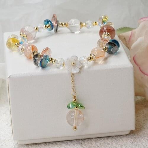 Flower Fairy Crystal Handmade Shell Bracelet Natural Stone Women Bracelet Jewelry