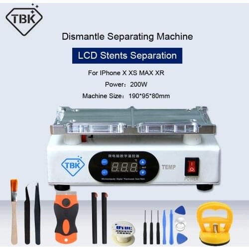 TBK LCD Frame Remover Separator Middle Frame Bezel Dismantle Separating Machine For iPhone X XR XS Xs Max Stents Separation