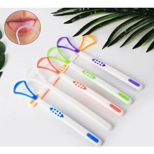 6 Colors Tongue Scraper Tongue Cleaner Handle Tongue brush Plastic Scraper Tounge Oral Mouth Hygiene Dental Care tool