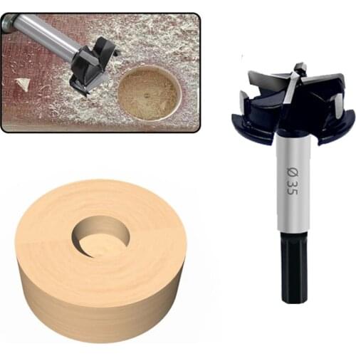 Drill Bit 35mm 3 Flutes Carbide Tip Wood Auger Cutter Woodworking Hole Saw Cutter For Power Tools Drill Bits