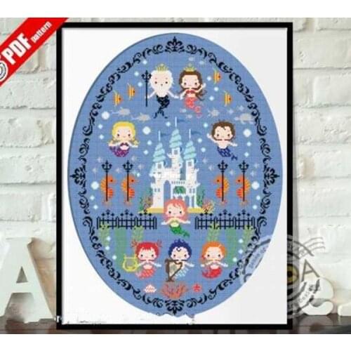 SO OP124 Mermaid Kingdom 42-53 Cross Stitch Kit Packages Counted Cross-Stitching Kits Cross stich Painting Set