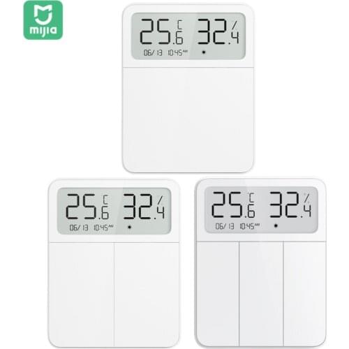 Original Xiaomi Mijia Smart Screen Display Wall Switch Wireless 3 Key Switchs with Temperature and humidity Display APP Control