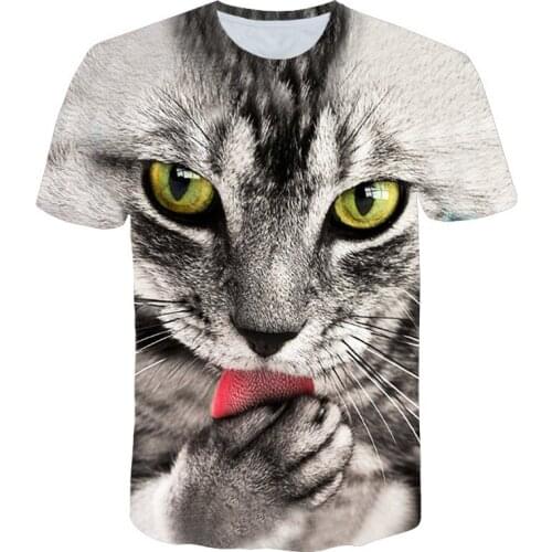 2020 summer New Cool T-shirt Men/Women 3d Tshirt Print two cat Short Sleeve Summer Tops Tees T shirt Male XS-7XL