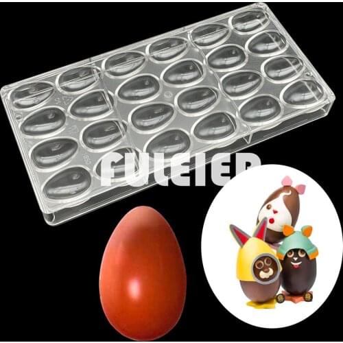 24-Hole Easter Egg Chocolate Candy Mold Polycarbonate For Bonbon Sweets Baking Mold Chocolate Pastry Tools Tray Moulds