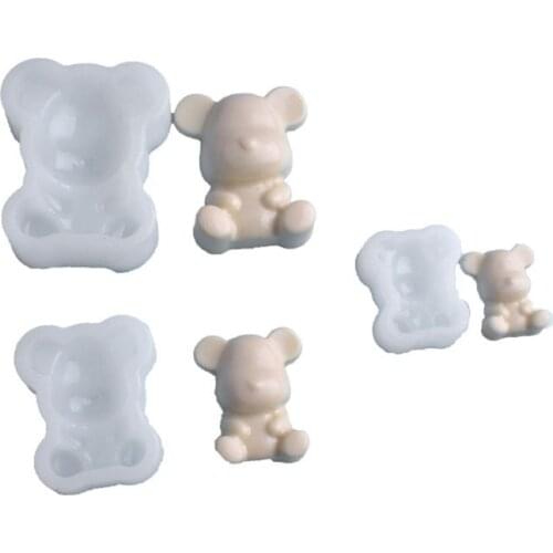3Pcs Cute Bear Pendant Mold Resin Casting Animals Molds Kit Jewelry Making Tools Dried Flower Resin Decorative DIY Hand Crafts