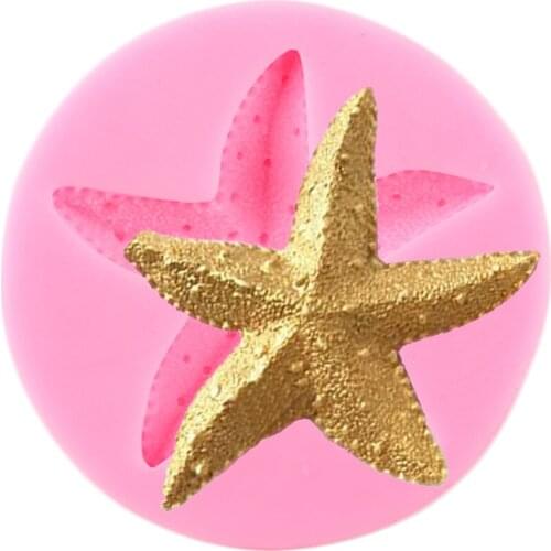 3D Starfish Silicone Mold DIY Accessories Fondant Cake Decorating Tools Cupcake Topper Candy Clay Resin Moulds Chocolate Moulds