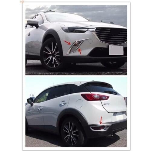 ABS Chrome Front and rear fog lights Decorative frame Anti-scratch protection car accessories For Mazda CX-3 2017-2019