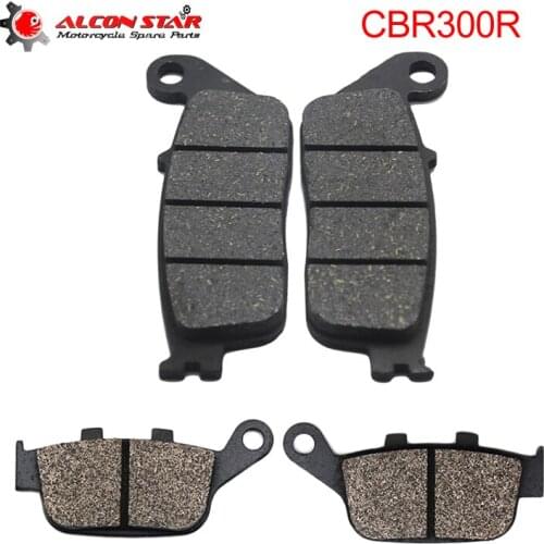 Alconstar- For Honda CBR300R CBR 300 R 2011 2012 2013 2014 2015 Motocross Front Disc & Rear Disc Brake Pads 4 Pieces Pads Set