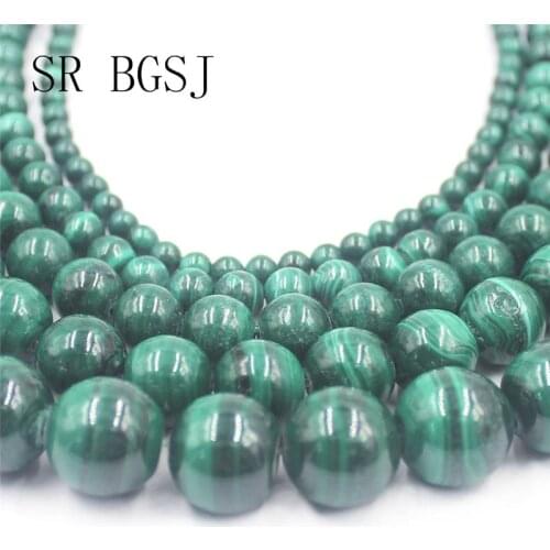 Free Shipping 4-12mm AA Grade Malachite Gemstone Natural Round Stone Loose Beads Strand 15"