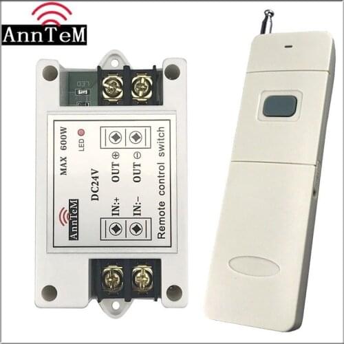 Anntem Wireless Remote Control Switch 433mhz rf Transmitter and Receiver kit dc 16v to 24v Battery Power on Off Relay Controller