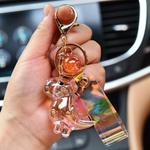Key Chains for Man Woman Jewelry Gifts doll magic color leather rope acrylic dinosaur key chain car key chain bag gift wholesale
