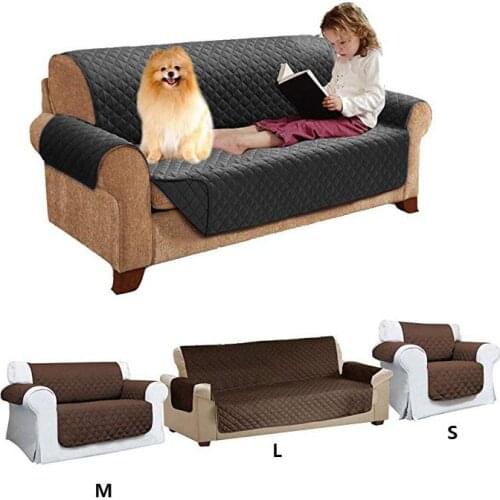 Waterproof Sofa Cover Chair Throw Pet Dog Kid Mat Furniture Protector Reversible Washable Removable Armrest Slipcover 1/2/3 Seat