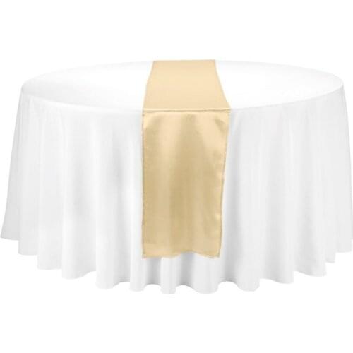 20Pcs Gold 12" x 108" Elegant Satin Table Runners Table Cloth for Wedding Party Banquet Decoration Free Shipping