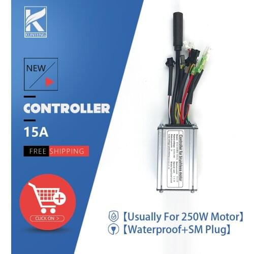EBike Controller 36V 48V 250W 350W 15A 6 Mosfets KT Controller brushless Electric Bicycle Controller with Light Function