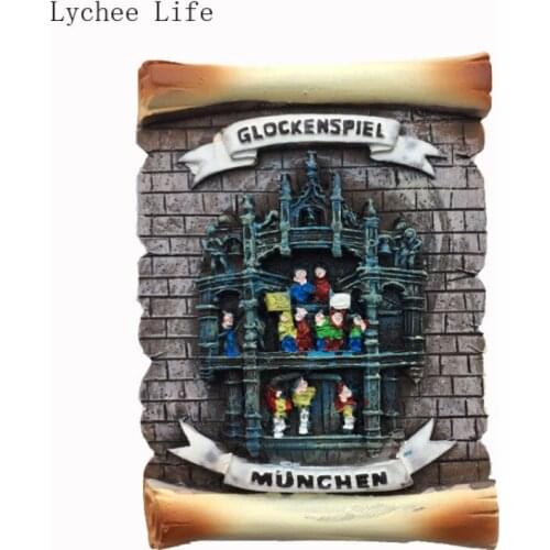 Lychee Life 3D Munich Germany City Hall Resin Fridge Magnet Refrigerator Sticker Home Decoration