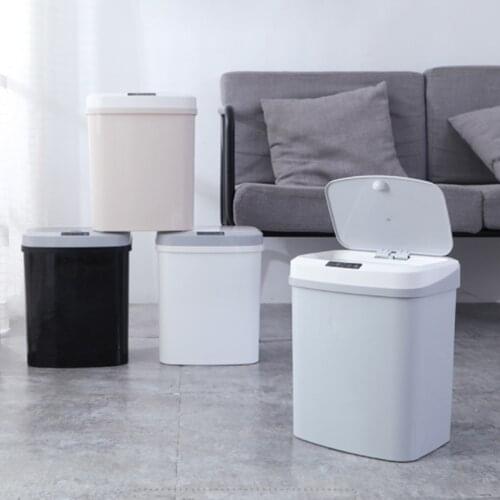 16L Automatic Sensor Bin Odor Seal Plastic Smart Trash Can Automatic Touchless Dustbin Lid Silent Open And Close 3 Sensing Modes