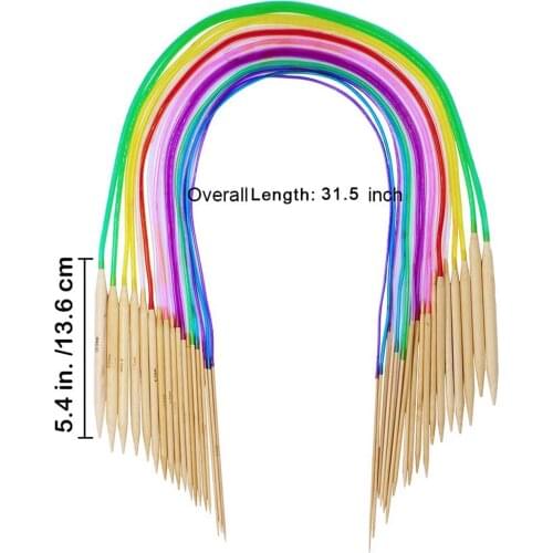 Knitting Needles Set Portable Bamboo Circular Weaving for DIY Weave