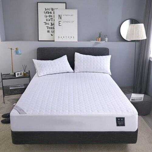 Cotton Quilted Mattress Cover 6 Sides All-inclusive Waterproof Mattress Detachable Bed Protector Zipper Topper Cover Urine Style