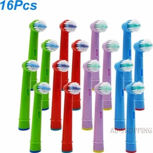 16pcs Electric Kids Children ToothBrush Heads For Oral B EB-10A Pro-Health Stages Interclean White Clean 3D Excel Professional
