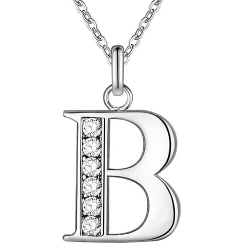 Wholesale Charm Silver Color Pendants For Women Fashion Jewelry Necklace Lady Fashion Jewelry Pendant Letter B AN208/axqajoxa