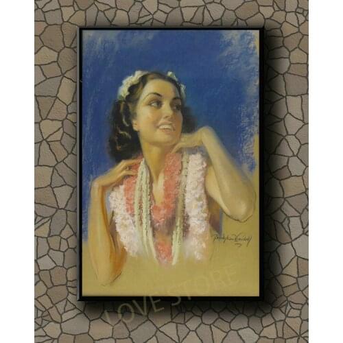 P004 Vintage Beautiful Pin-up Girl Classic Picture 104 Silk Fabric Poster Art Decor Indoor Painting Gift