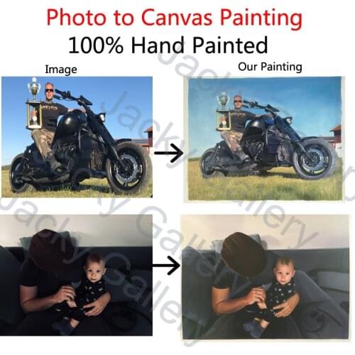 Custom Family portraits oil painting Hand painted wedding paintings turn your picture to canvas Christmas Gift Birthday wall art