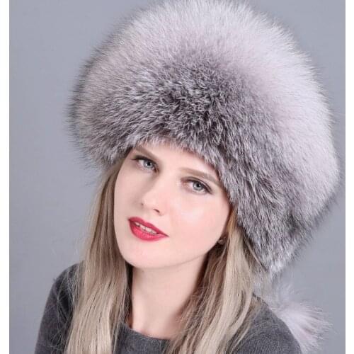 Fox fur hat, fur hat, ladys thicker warm ear hat in winter free shipping S121