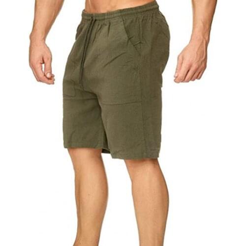 Men Running Shorts Solid Color Knee Length Male Sports Shorts Wide Leg Two Pockets Training Shorts Streetwear Short Homme