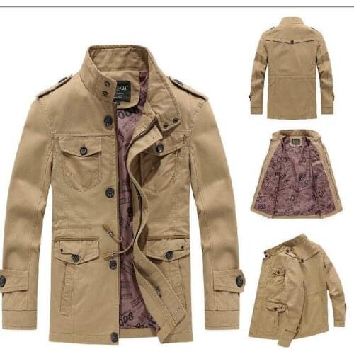 Loose Trenchs Safari Coat Cotton Washed Workwear Coats Solid Casual Cotton Windbreaker Jackets Male Plus Size L-6XL