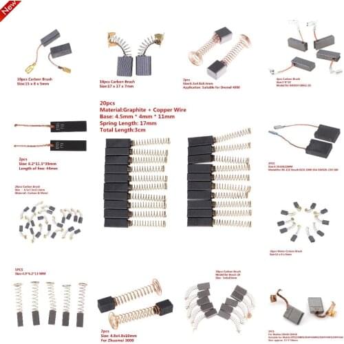 20/10/4/5/1Pcs Electric Hammer Angle Grinder Graphite Brush Replacement For Motors Rotary Tool Power Tool Carbon Brushes