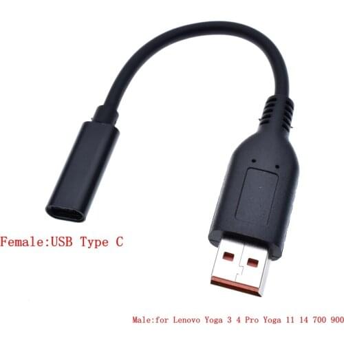 PD Charging Cable USB Type C To USB Square Converter Dc Plug Power Adapter Cable Cord for Lenovo Yoga 700 900 Yoga 3 4 Pro