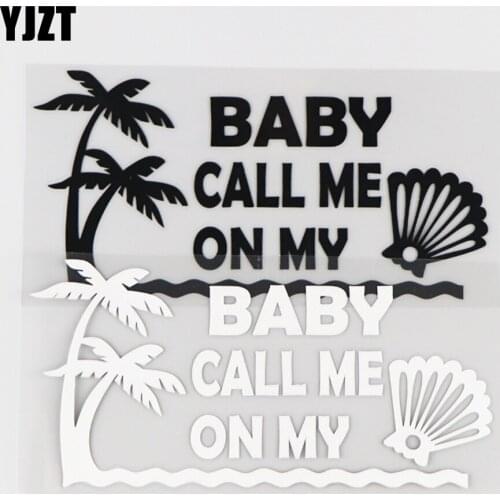 YJZT 16.1×7.9CM BABY CALL ME ON MY Vinyl Decal Car Sticker Cartoon Beautiful Scenery Black/Silver 4C-0236