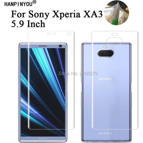 For Sony Xperia XA3 5.9" Soft TPU Front Back Full Cover Screen Protector Transparent Protective Film + Cleaning Tools