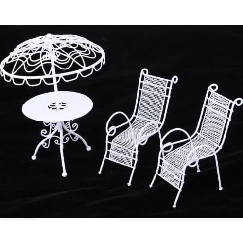 1:12 Dolls House Miniatures Metal Crafted Furniture Bed Table Chairs Accessories