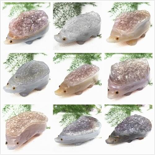 Quartz Gemstone Cluster Hystrix Hodgsoni Natural Agate Geode Crystal Hedgehog Reiki Healing love Gift 1pcs