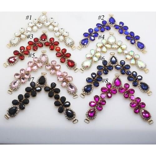 2018 New Charm 105MM 2pcs Acrylic Chain DIY Garment sewing accessories Metal Crystal Rhinestone bikini Connectors buckle