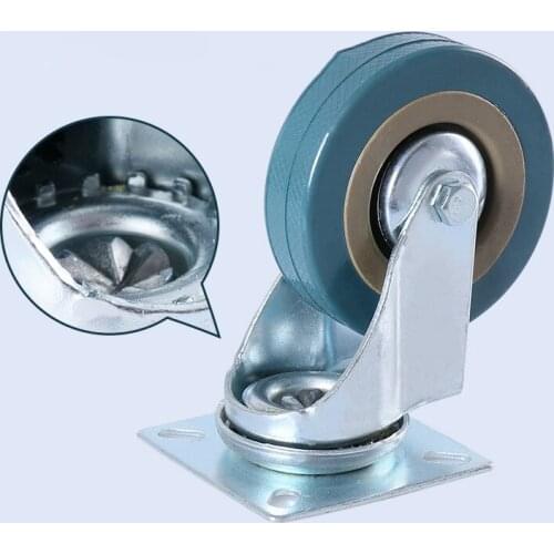 4pcs/set Heavy Duty Furniture Caster 50mm Rubber Swivel Castor Wheel Trolley Furniture Caster Brake Home Office Furniture Parts