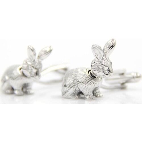 5pairs/lot Novelty Dancing Rabbit Cufflinks Head Can Swing Hare Cuff Links Shirt Cuff Button Mens Jewelry Accessory Party Gift