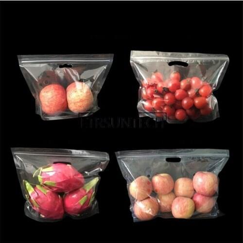 500pcs/lot Transparent Handbag Fruit Preservation Bag Self-zipper Bag Fruit Packing Bag wholesale