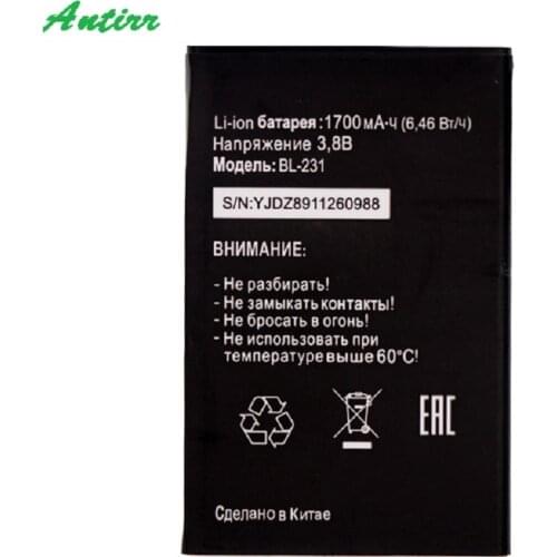 BL-231 BL 231 Battery for Tele2 Tele 2 Midi mobile phone Battery Free Shipping+ Tracking Code