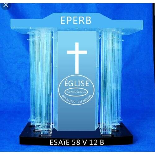 GUIHEYUN clear church pulpit acrylic podium with customized logos sale podium