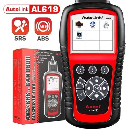Autel AutoLink AL619 OBD2 Scanner ABS SRS Airbag Warning Light Scan Tool Check Engine Code Reader Advanced Ver. of AL519 ML519