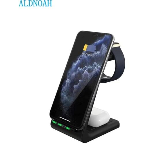 3 in 1 Wireless Charger Stand For iPhone 12 11 Pro Max Qi 15W Fast Charging Induction Chargers For Apple Watch AirPods Samsung