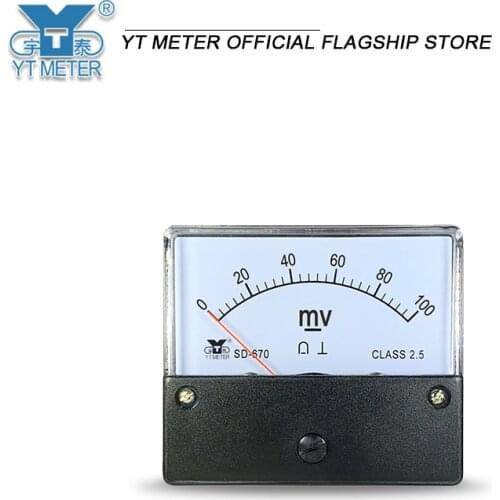 Sd670 DC MV meter 40mv 50mV 75mV 100mV 200mV 300mV 500mv 1000mV pointer millivolt meter small voltage DC size 60 * 70mm