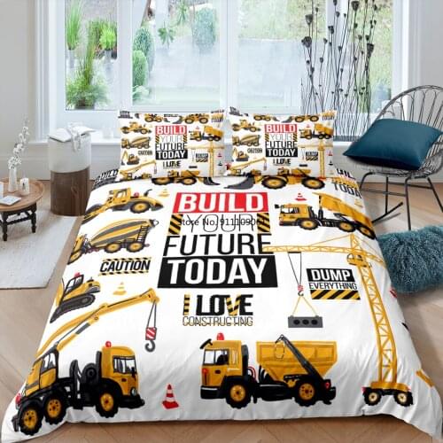 Cute Boys Bedding Set Cartoon Car Pattern Child Duvet Cover Comforter Cover Soft Twin Full Queen King Size Quilt Covers for Kids