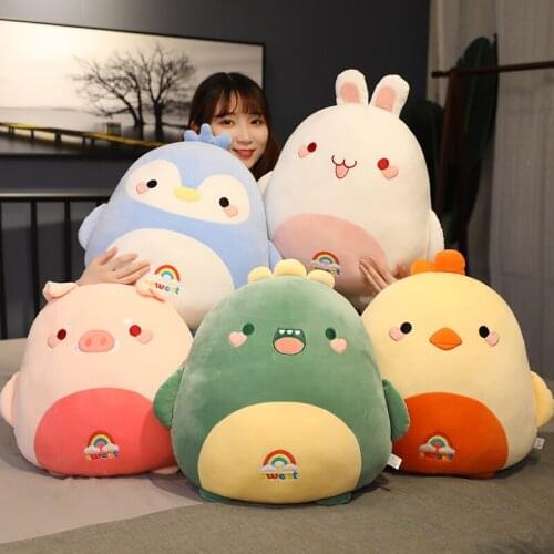 Rabbit Pig Dinosaur Penguin Bear Duck Sleeping Pillows Soft Stuffed Animals Cushion Sofa Decor Plush Toys for Children Kids Gift