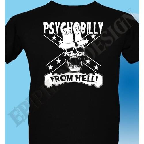 Hot Selling Top Fitness Clothing Tops Male Rockabilly Psychobilly Punk T-Shirt Pour Hommes From Hell Customize Tee Shirts