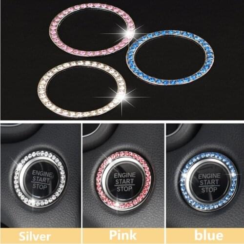 Fashion Crystal Rhinestone Decor Car Engine Start Stop Key Ring for Opel Astra G GTC J H Corsa Antara Meriva Zafira Insignia