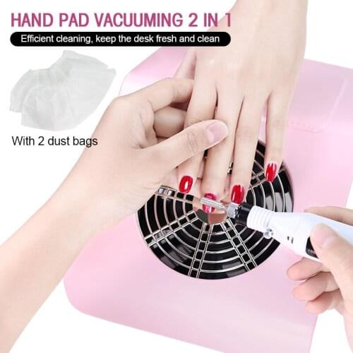 Nail Dust Collector Vacuum Cleaner Manicure Machine Pink Or White Nail Suction Powerful Fan Nail Dust Art Tool 40W Cleaning